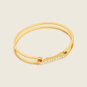J CREW CHARLOTTE DOUBLE U CRYSTAL BANGLE BRACELET NWT